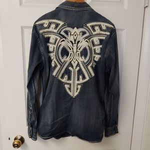 ROAR Signature Men's Distressed Blue w/White Stitc